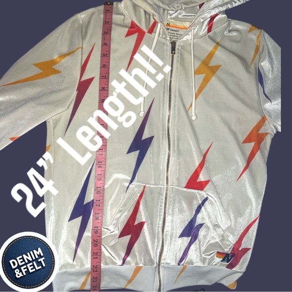 Aviator Nation Retro Lightning Bolt Full Zip Hoodie/Sweatshirt | EUC! RARE!!⚡️⚡️ - Picture 8 of 10